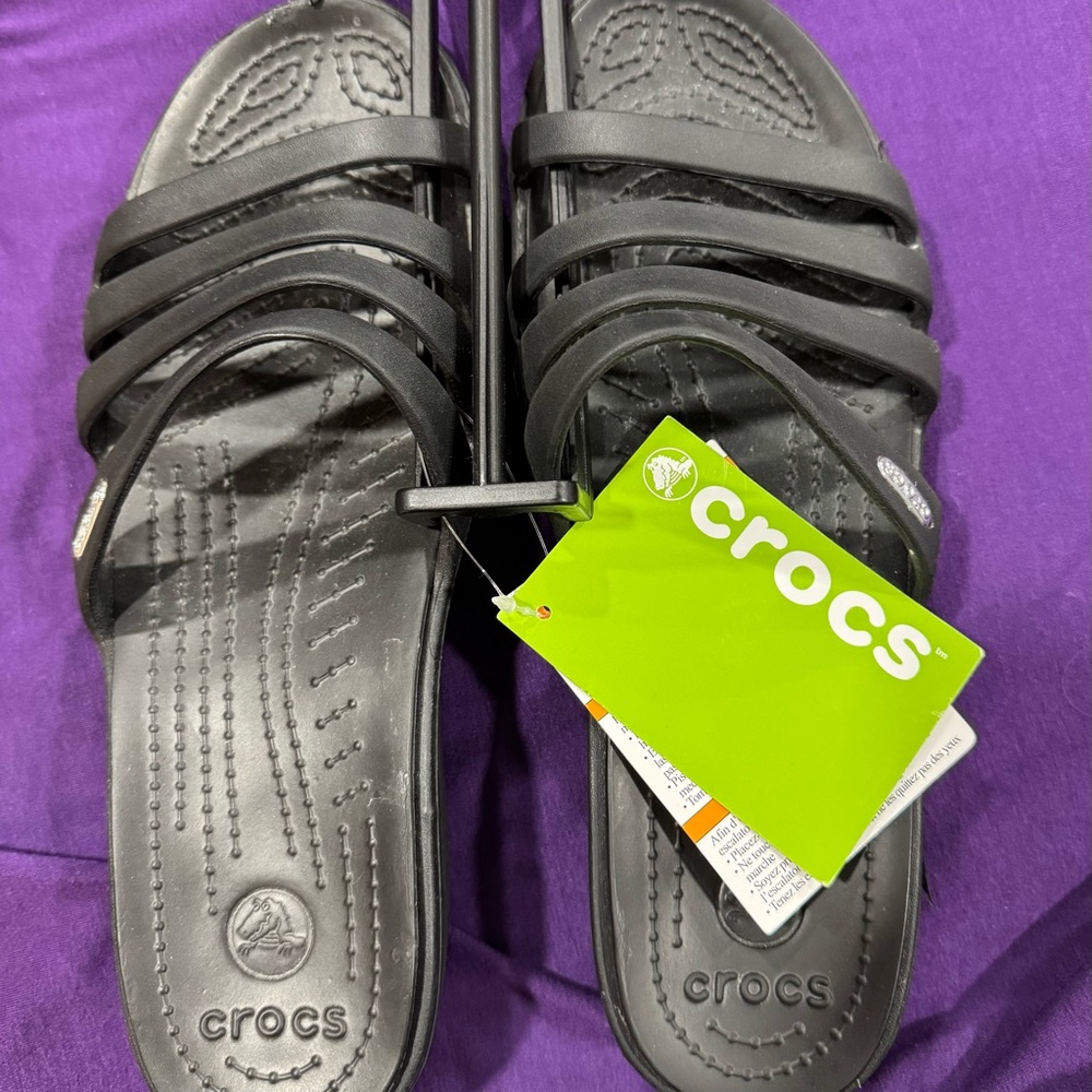 CROCS Gray Strappy Sandals